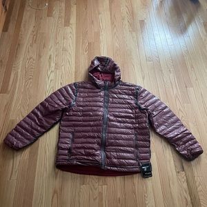 Maroon Coumbia Alpha Trail Down 800 Hooded Titanium Jacket New With Tags XL $100